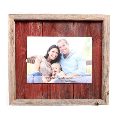 Rustic Farmhouse Plank Picture Frame | Rustic Red