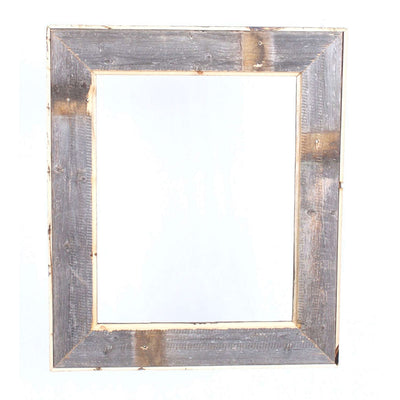 Rustic Farmhouse Open Artisan Picture Frame | No Glass | No Backing| Espresso Brown With Weathered Gray