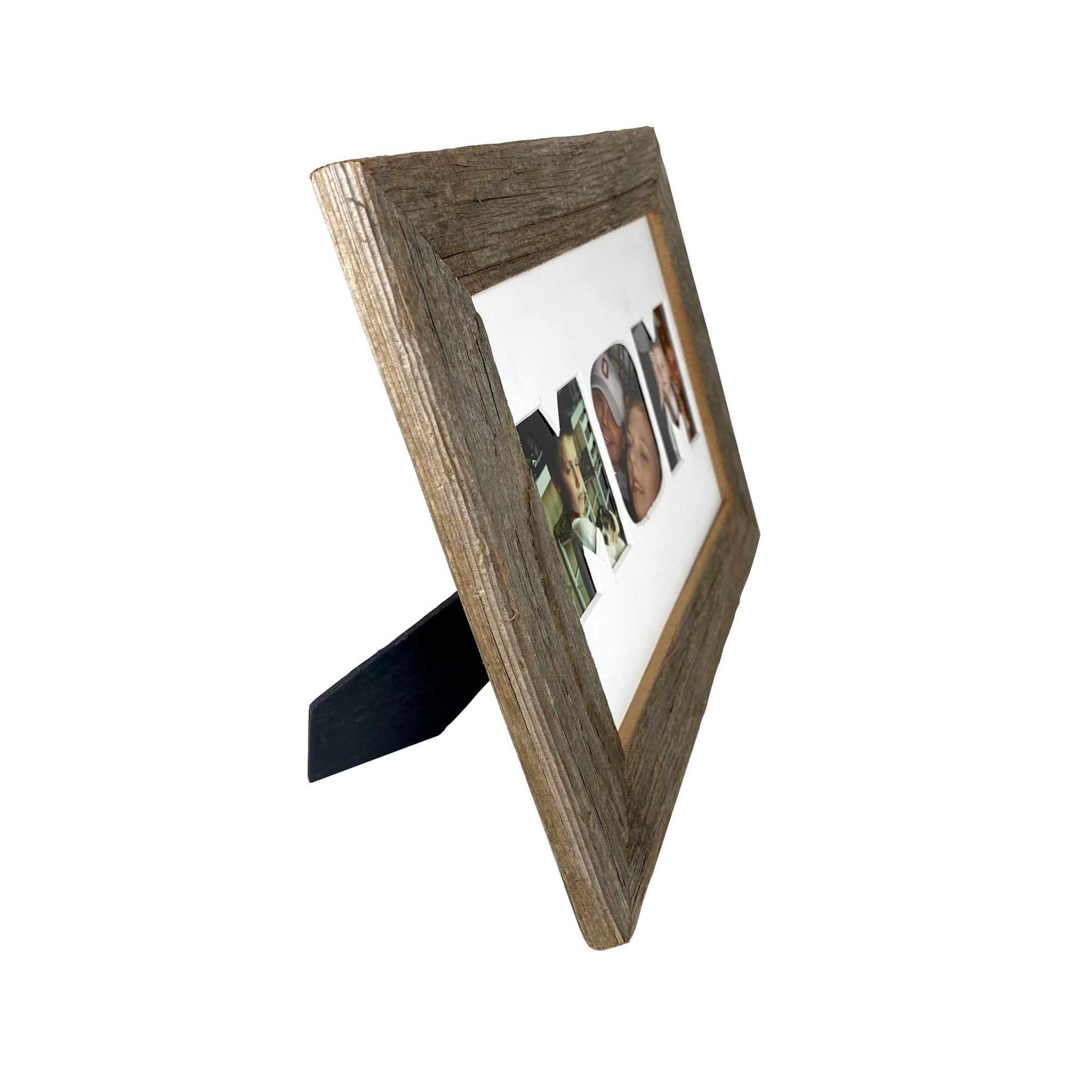 Mom Picture Frame Made from Reclaimed Wood with White Mat