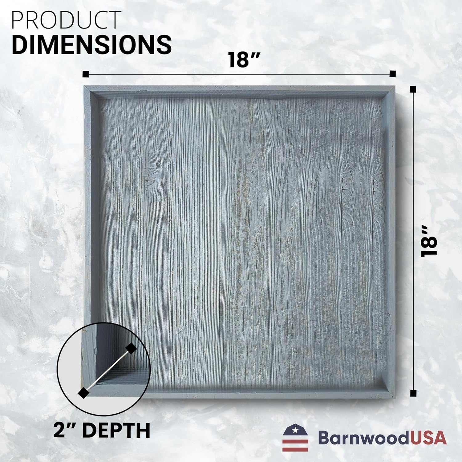 Large Rustic Ottoman Tray with Anti Scratch Felt Pad | 3 Colors | 18in & 24in