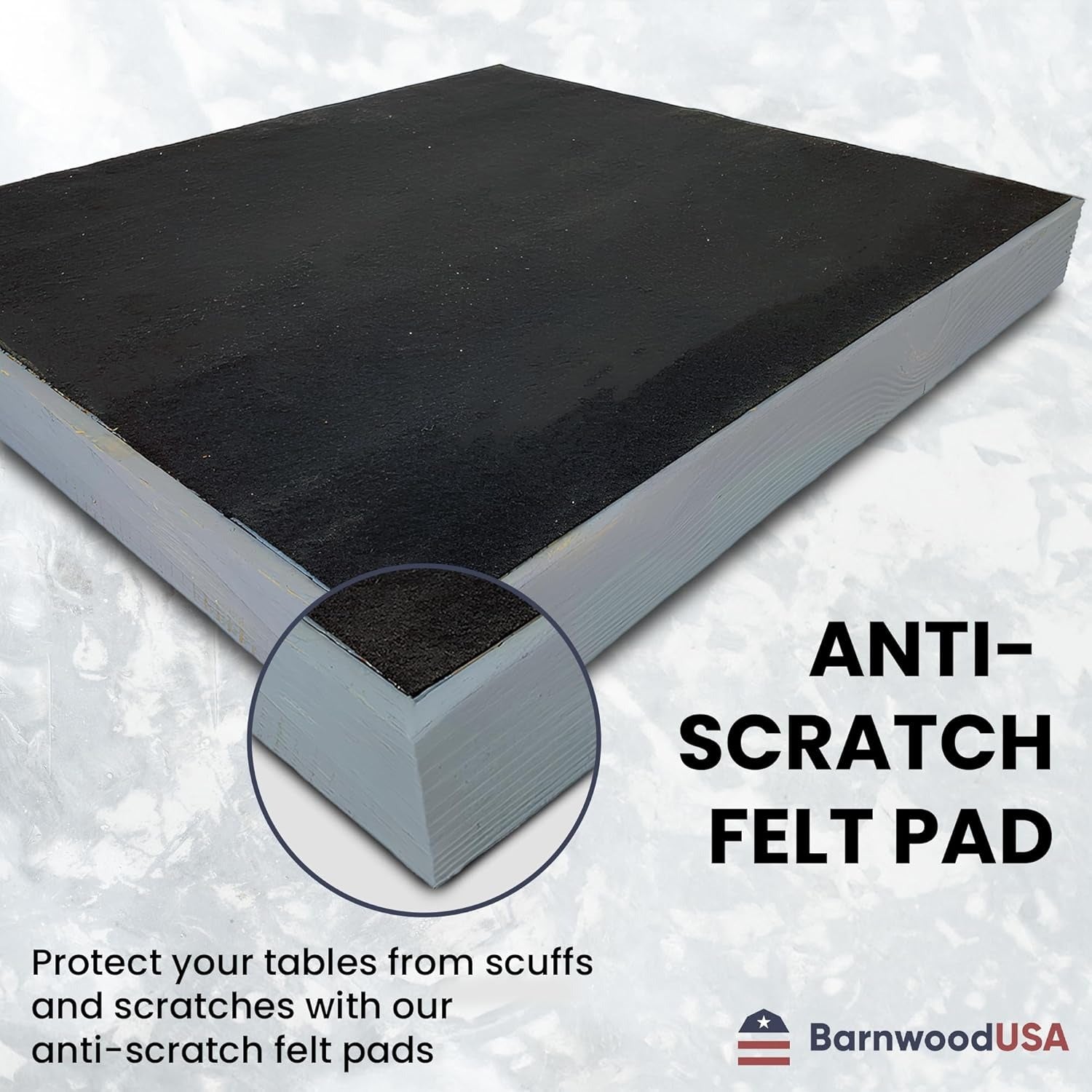 Large Rustic Ottoman Tray with Anti Scratch Felt Pad | 3 Colors | 18in & 24in