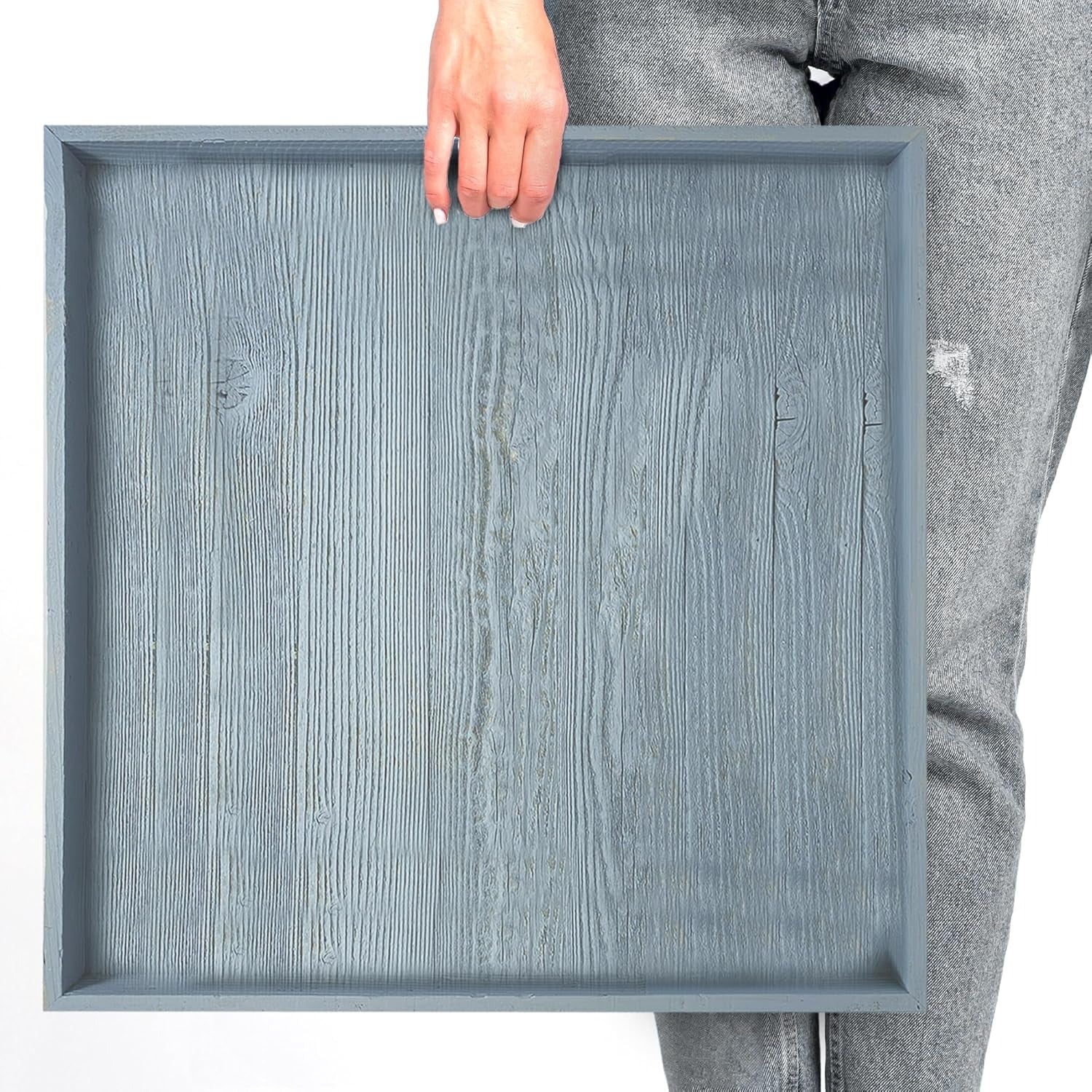 Large Rustic Ottoman Tray with Anti Scratch Felt Pad | 3 Colors | 18in & 24in