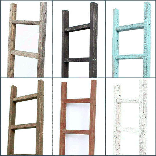 Rustic Farmhouse Blanket Ladder 1.5 Depth (2x4 Ladder) All Sizes and Color