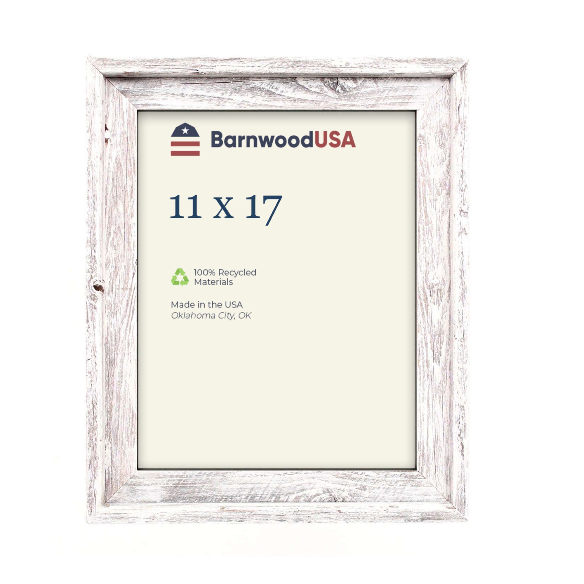 BarnwoodUSA Rustic Farmhouse Signature Series 11 x 14 White Wash Picture Frame