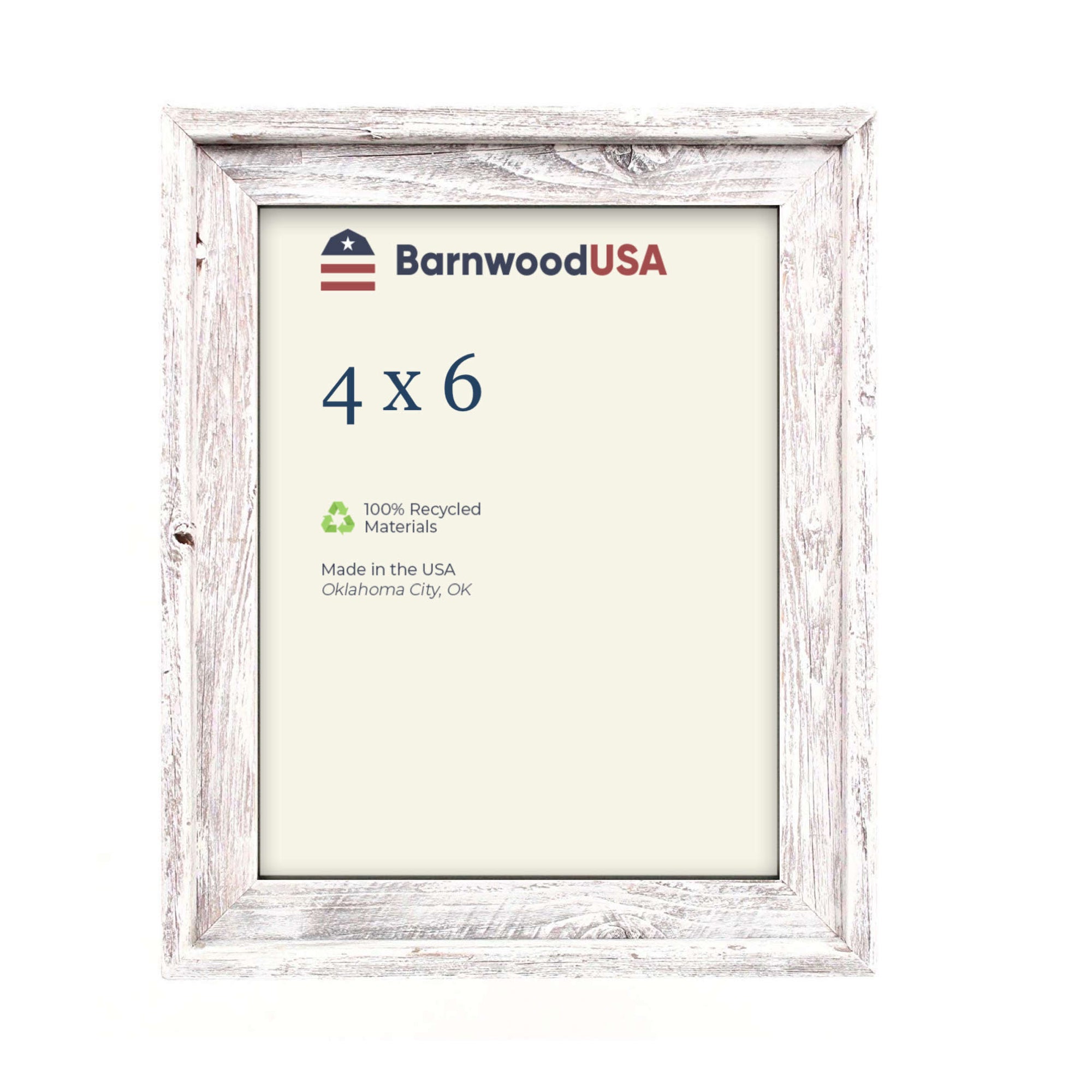 BarnwoodUSA Rustic Farmhouse Signature Series 8 x 10 White Wash Picture Frame