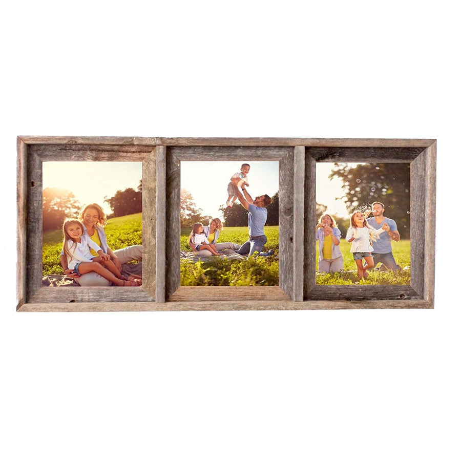 BarnwoodUSA 11x14 Inch Signature Picture Frame Matted for 8x10 Inch Photos  - 100% Reclaimed Wood, Cinder Mat