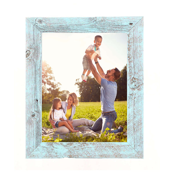 Rustic Farmhouse 1 1/2-Inch Picture Frame | Robins Egg Blue - Barnwood USA