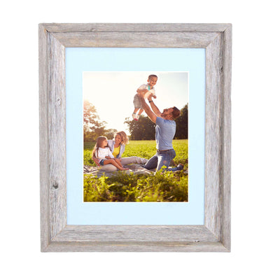 Rustic Signature Picture Frame with Fountain Blue Mat