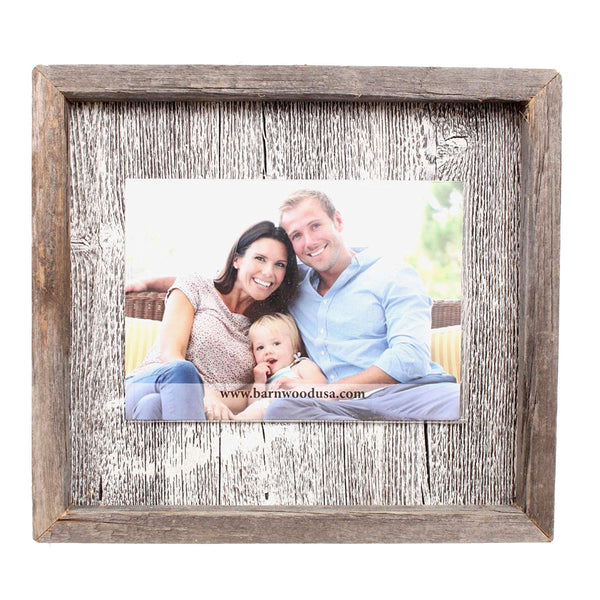 Rustic Farmhouse Plank Picture Frame | White Wash - Barnwood USA