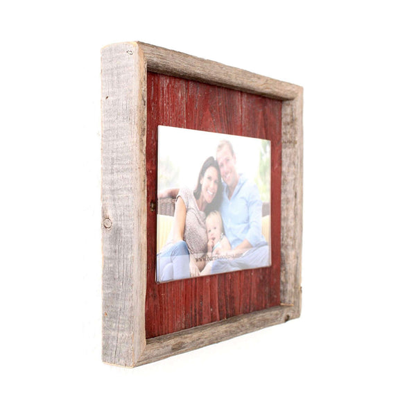 Rustic Picframe Rustic Farmhouse Plank Picture Frame | Rustic Red - Barnwood USA