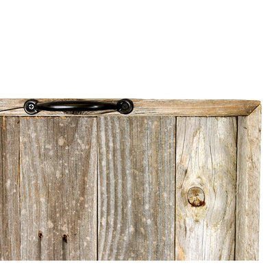 Rustic Farmhouse Wooden Serving Tray with Black Handles