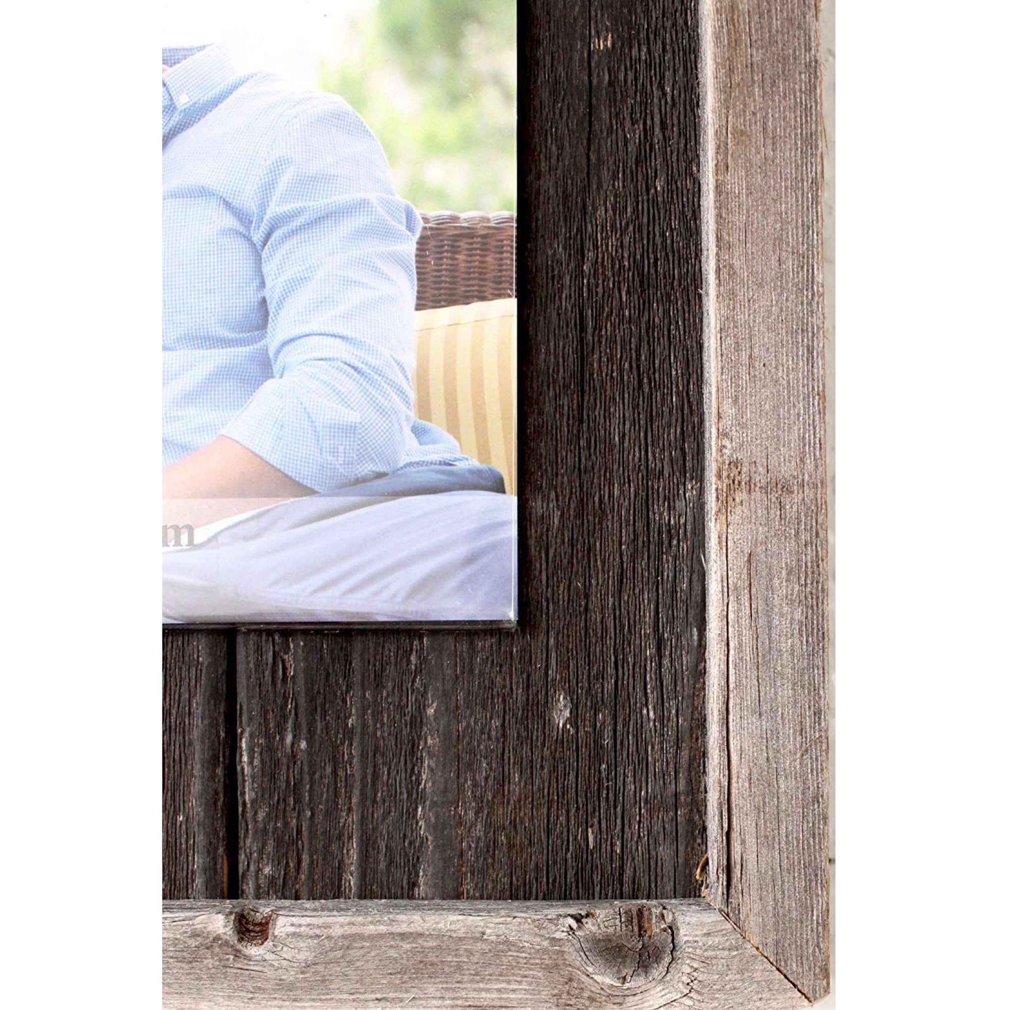 Rustic Farmhouse Plank Picture Frame | Smoky Black