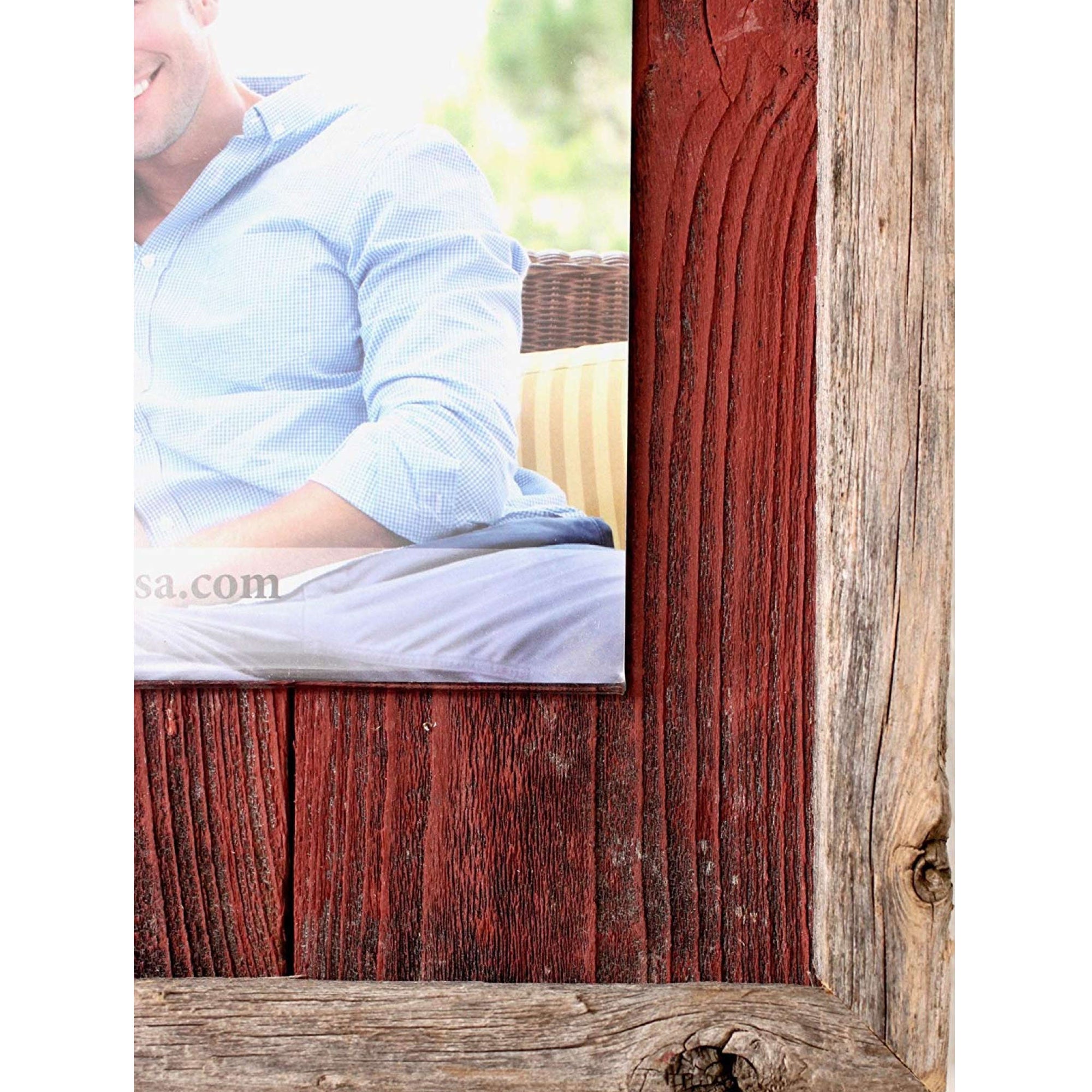 Rustic Red Picture Frame Set up Cycled Vintage Wood Photo Gallery  Collection Country Farmhouse Athletic Boy Bedroom Man Cave Home Decor Gift  