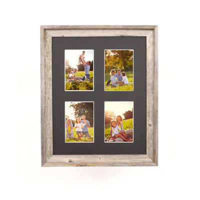 Rustic Signature Picture Frame with Multi Opening Black Mat