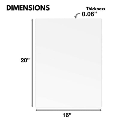 Plexiglass Sheet 16x20 .60, Clear, 1/16th (Set of 10 Sheets)