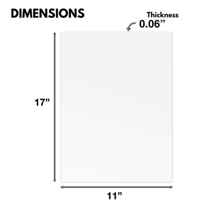 Plexiglass Sheet 11x17 .60, Clear, 1/16th (Set of 10 Sheets)