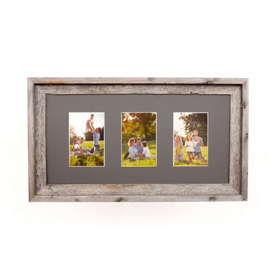Rustic Signature Picture Frame with Multi Opening Cinder Mat