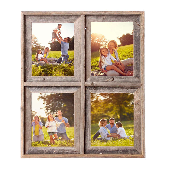 Rustic Weathered 4x6 Collage Frames / Wall Photo Frames 9 Opening