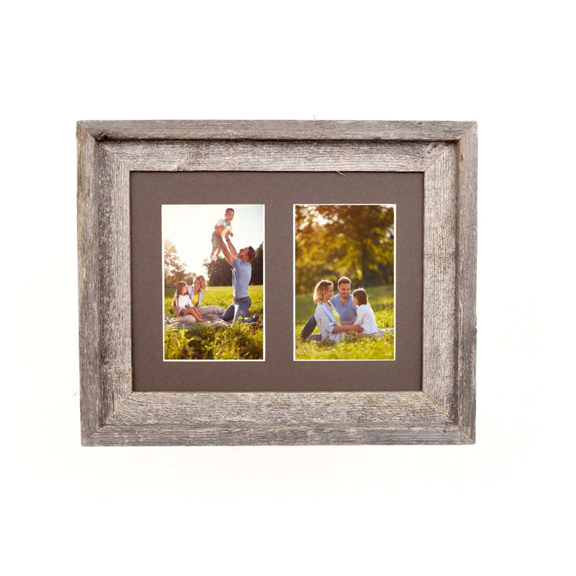 4x6 Barnwood with Cornerblocks Collage Picture Frame - 5 Opening