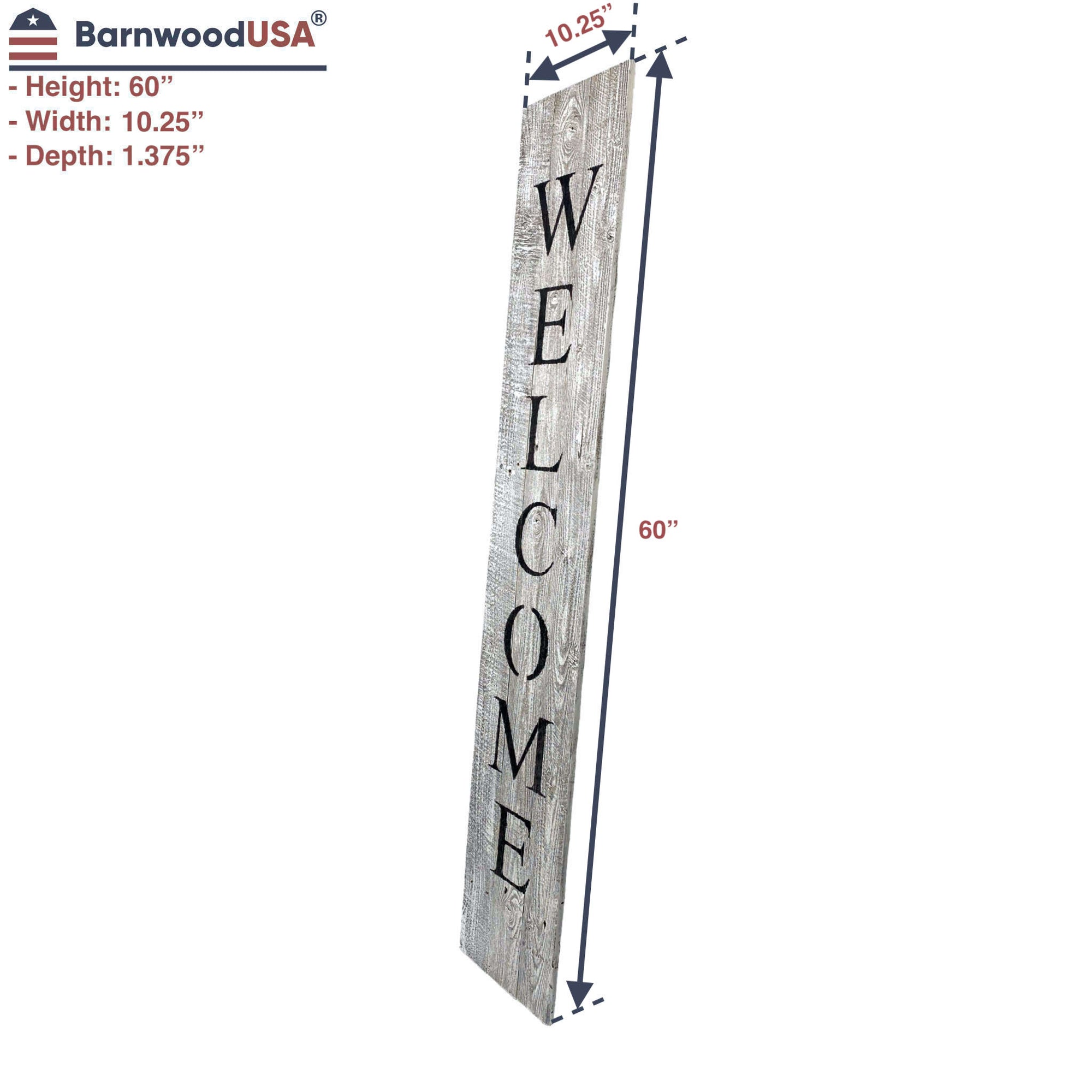 BarnwoodUSA Rustic Welcome Porch Sign | 5ft | White Wash