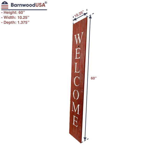 BarnwoodUSA Farmhouse Rustic 5ft vertical welcome Sign for front door ...