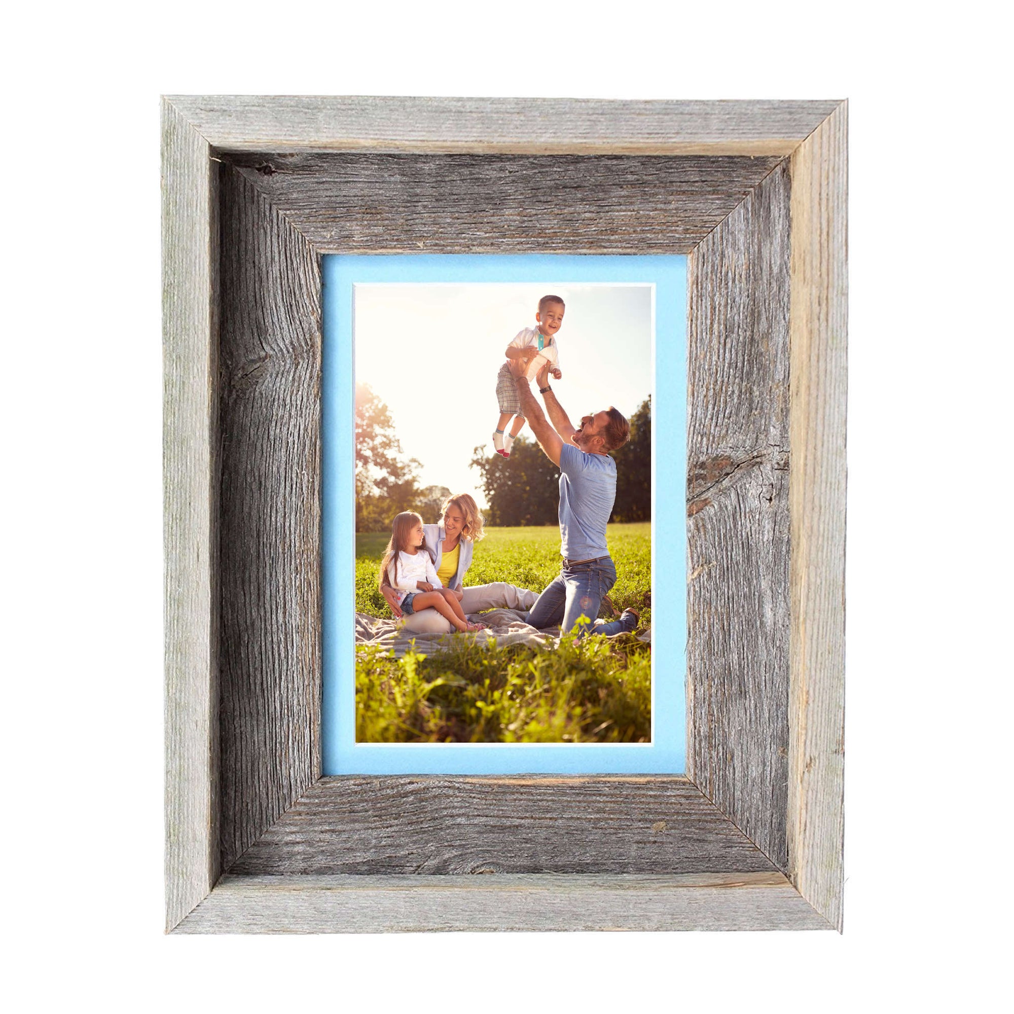 Rustic Signature Picture Frame with Aqua Mat