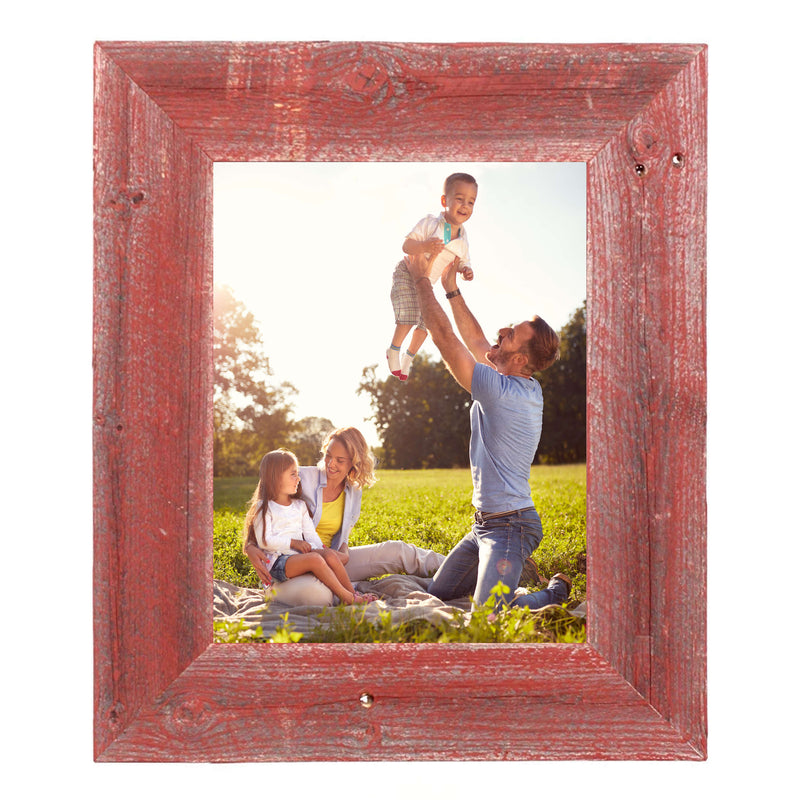 Barnwood Picture Frame  24x36 Rustic Red Reclaimed Wood Frame