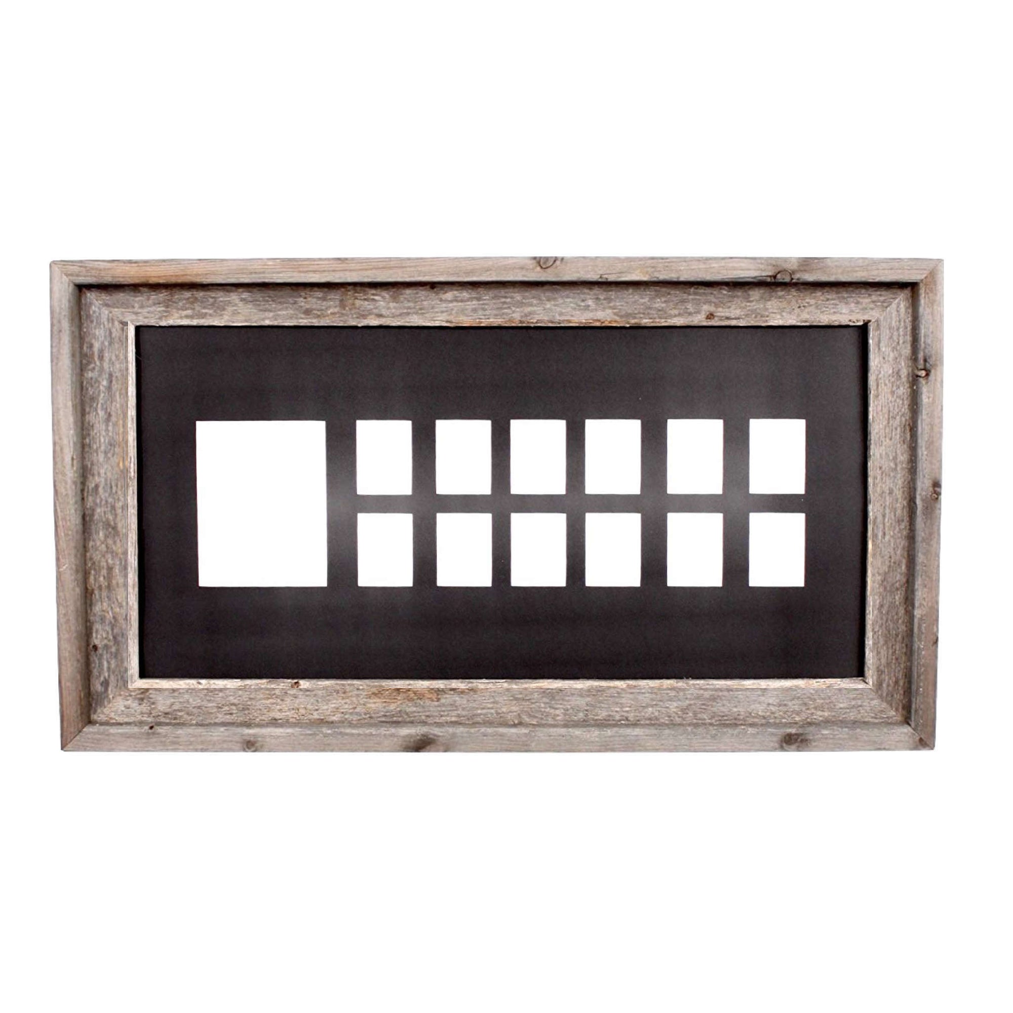 16x20 Gray Barnwood Picture Frame, White Mat with Opening for