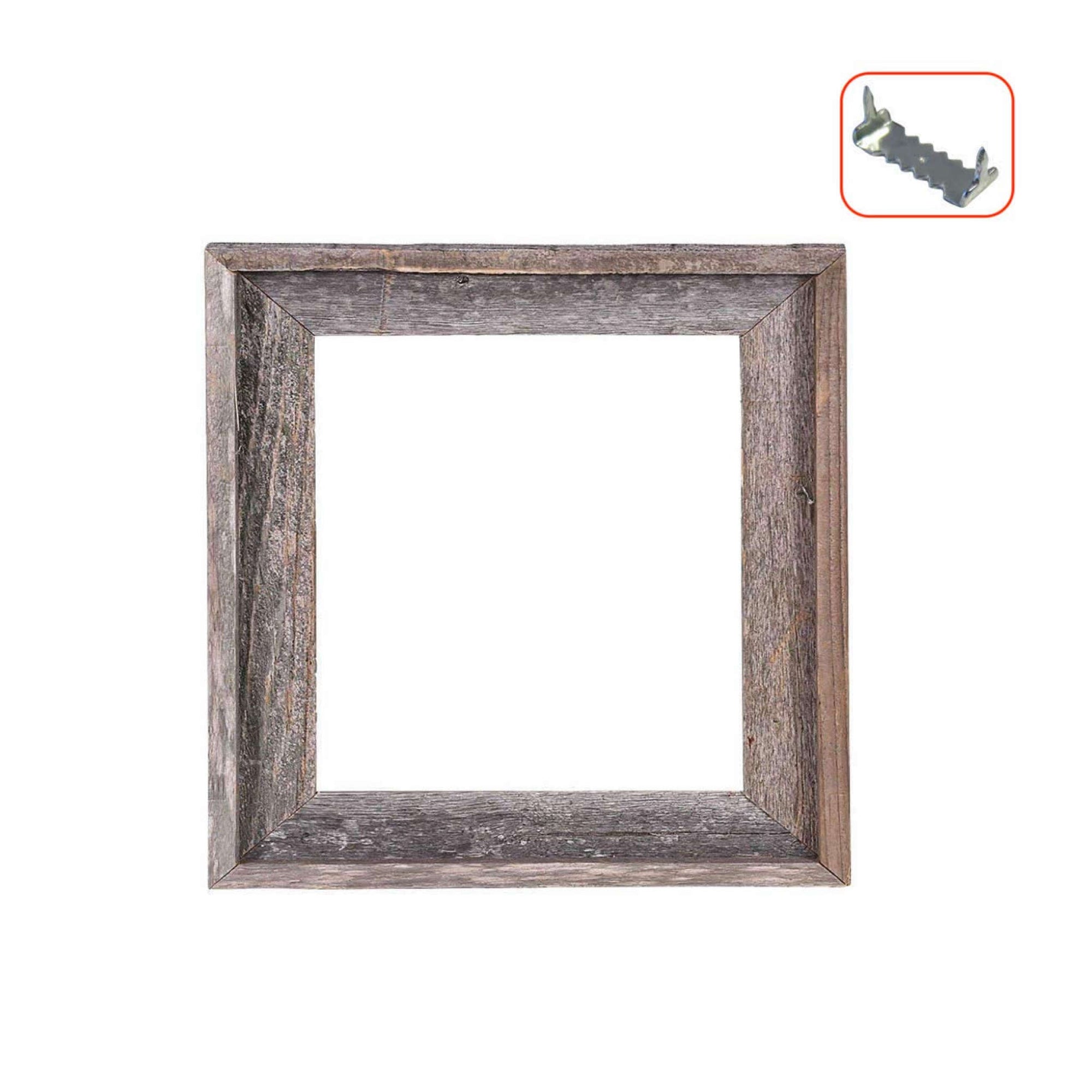 Rustic 4x6 Picture Frame - Reclaimed Barn Wood, 2" Wide, Gray Finish With Easel Back