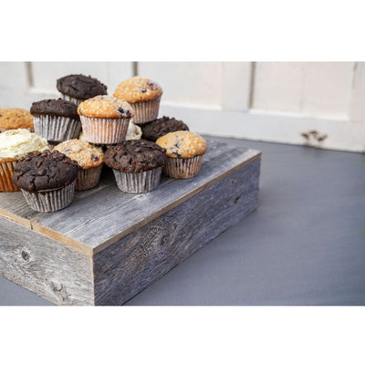 Rustic Wooden Cake Stand | 15" x 15" | Wedding Dessert Display Stand | Riser