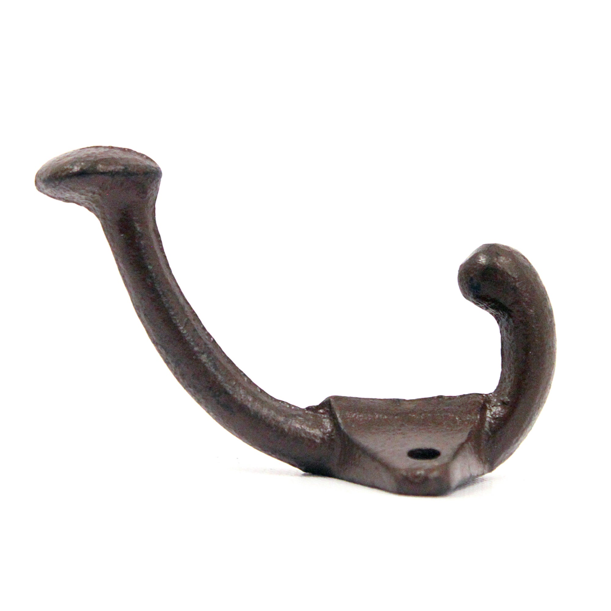 BarnwoodUSA Rustic Antique Brown Cast Iron Wall Hook, Ironic in Nature