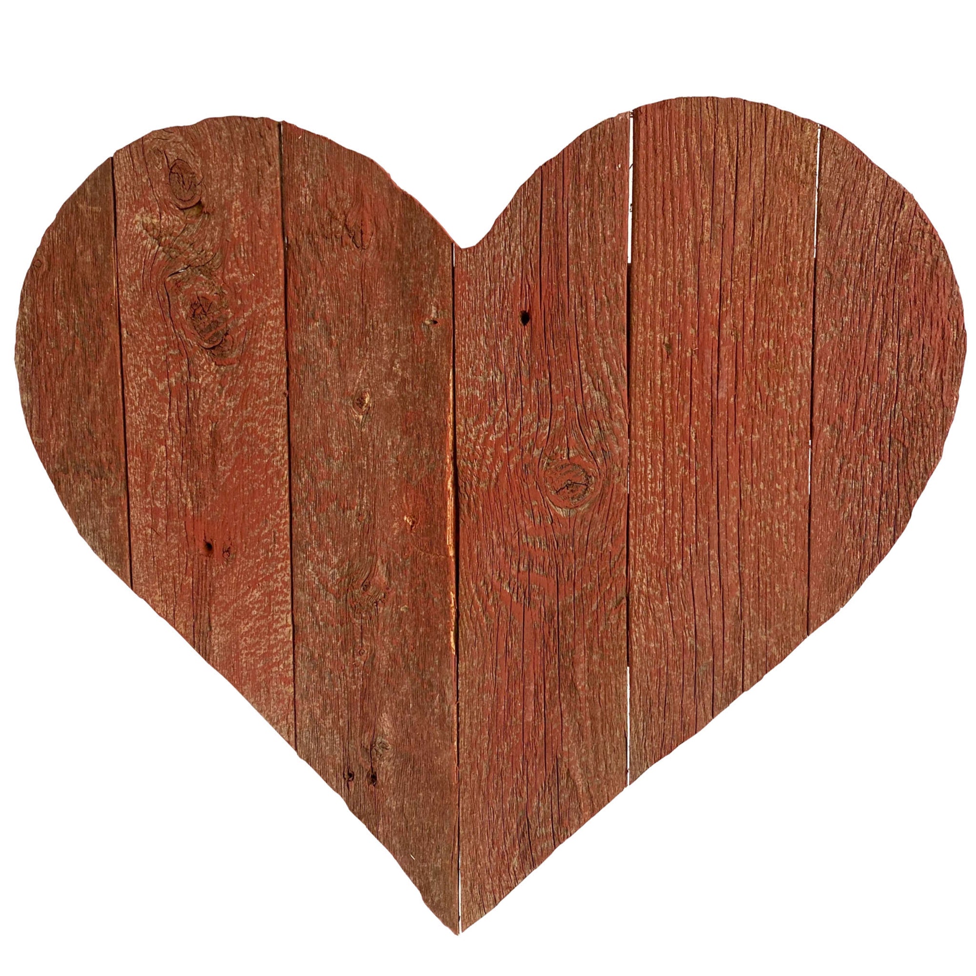 Handmade Wood Heart-Shaped Ornaments (Set of 4), 'Simple Hearts