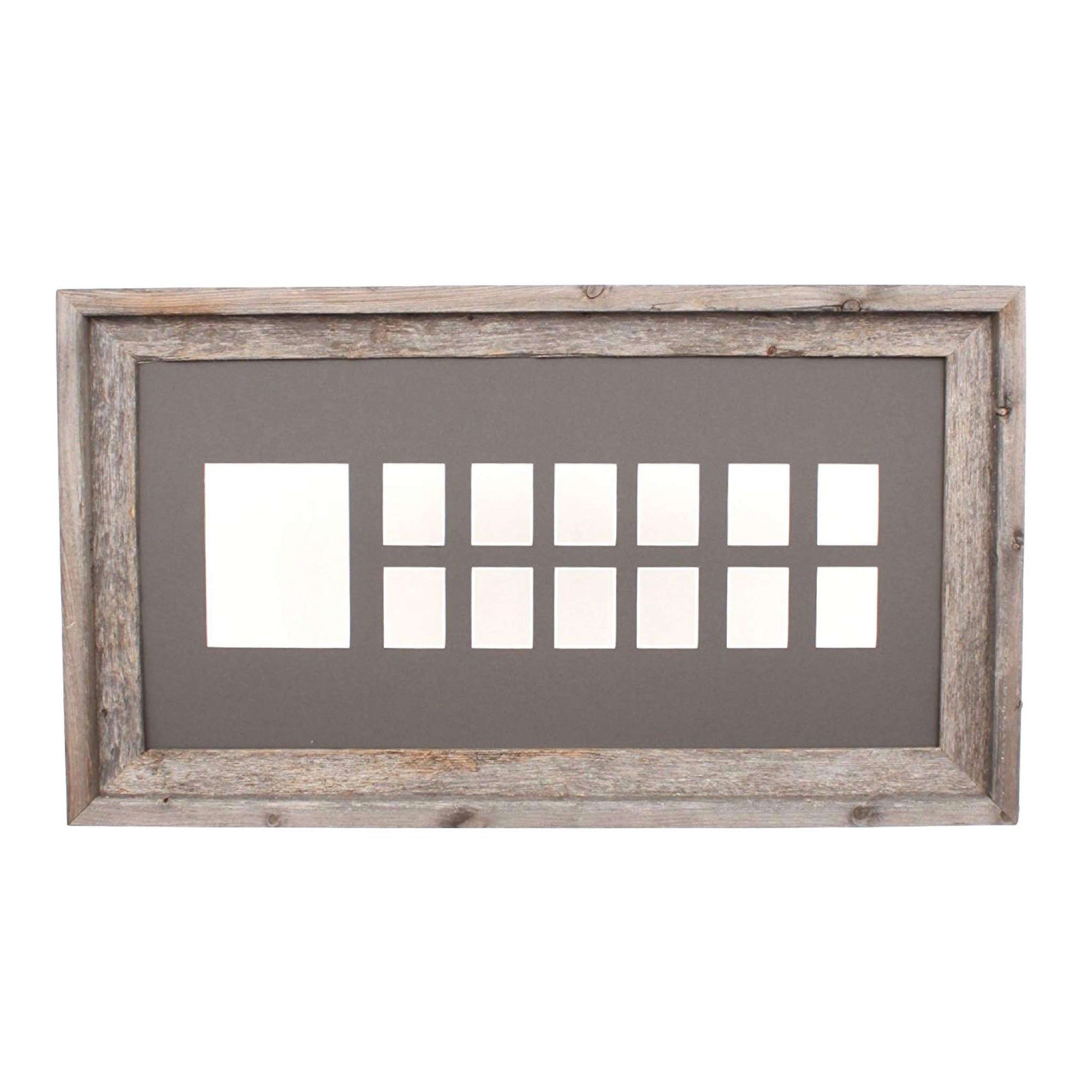 BarnwoodUSA School Years Matted Picture Frame K-12, 100% Upcycled Wood (10x20, Weathered Wood)