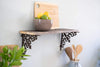 BarnwoodUSA Rustic Wooden Shelf with Victorian Brackets