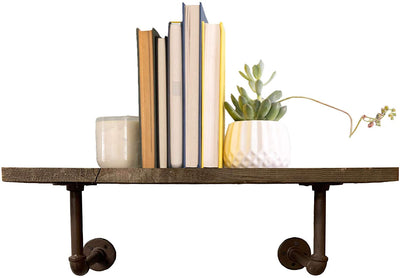BarnwoodUSA Rustic Wood Plank Shelf wall mounted bookshelves
