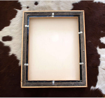 Empty wooden picture holding frame