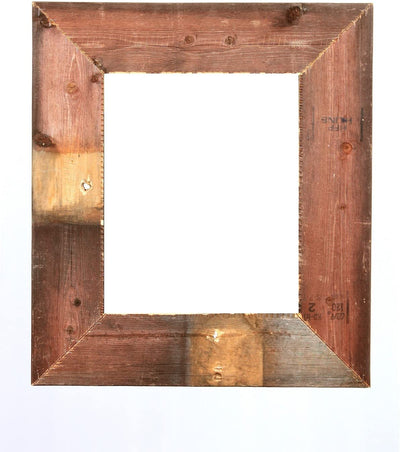 BarnwoodUSA Rustic Farmhouse Style Open Wide Frame 3 Inch (No Glass, or Backing) Weathered Gray