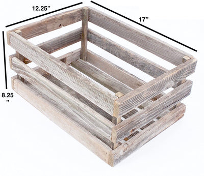 BarnwoodUSA Rustic Wood Crate Dimensions
