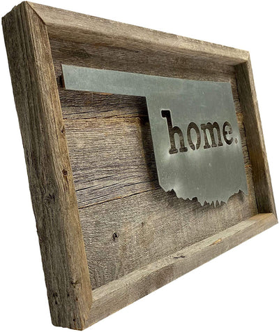 Decorative metal state sign left side view