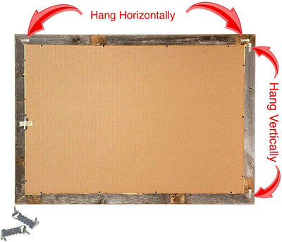 Hang and stand dual functioning wooden picture frame backside
