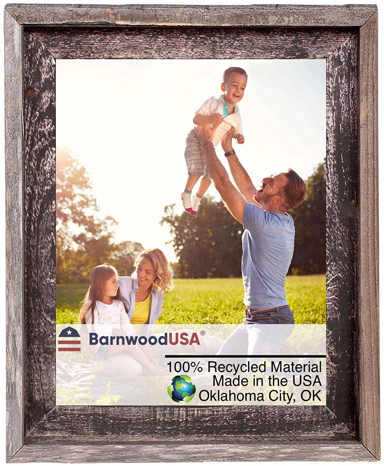 BarnwoodUSA 20x20 Rustic Picture Frame | Made-to-Size Custom Picture Frame  | Real Reclaimed Wood Photo Frames | Farmhouse Barn Wood Decor 1.5 Inch