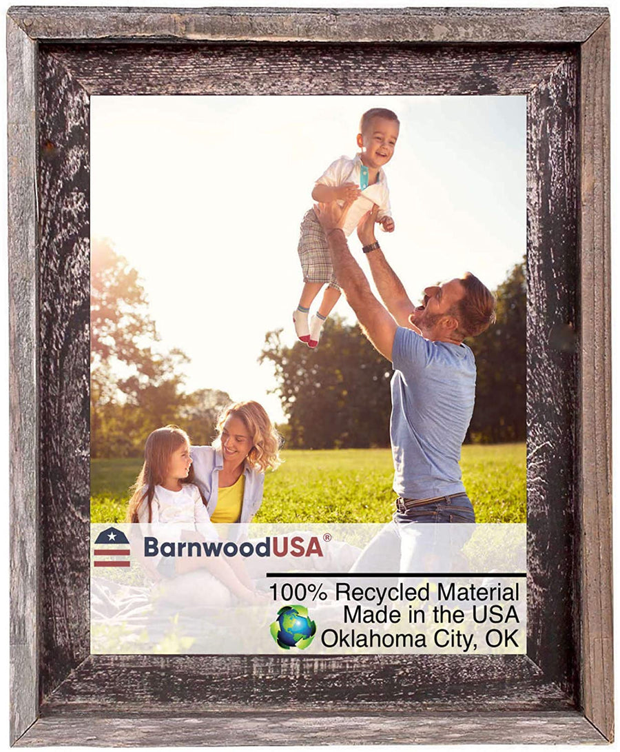 BarnwoodUSA School Years Matted Picture Frame K-12, 100% Upcycled Wood (10x20, Weathered Wood)