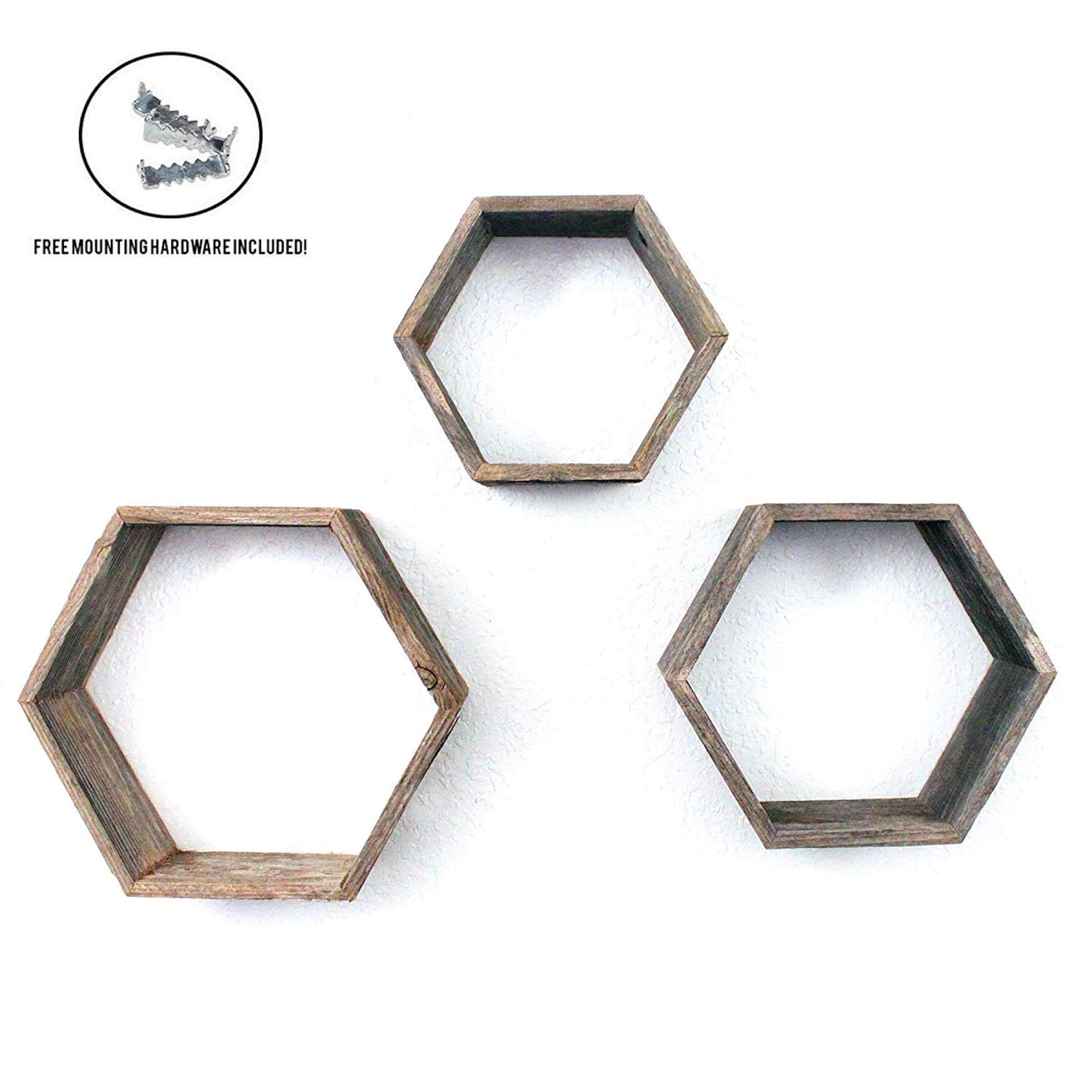 Rustic Farmhouse Floating Hexagon Shelves