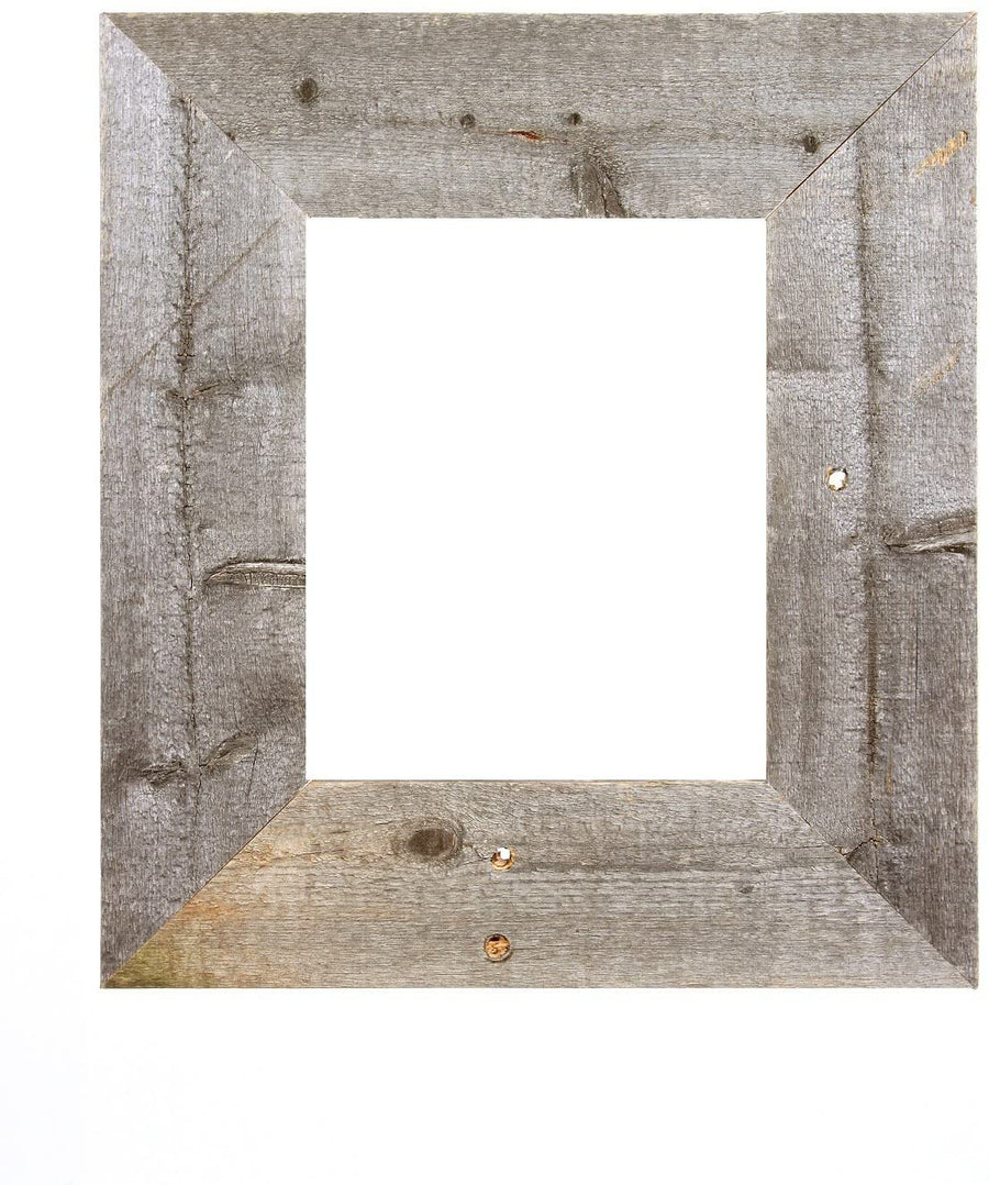 BarnwoodUSA Rustic Farmhouse Style Open Wide Frame 3 Inch (No Glass, or Backing) Weathered Gray