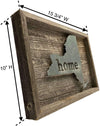 12 ⅞”x15 ⅞ Rustic wooden metal state sign