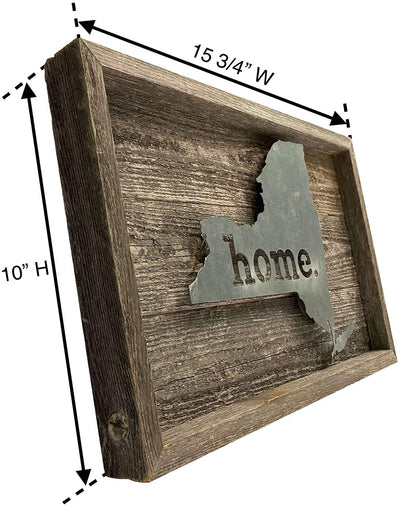 12 ⅞”x15 ⅞ Rustic wooden metal state sign