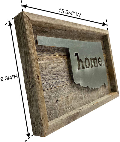 12 ⅞”x15 ⅞ Rustic wooden metal state sign
