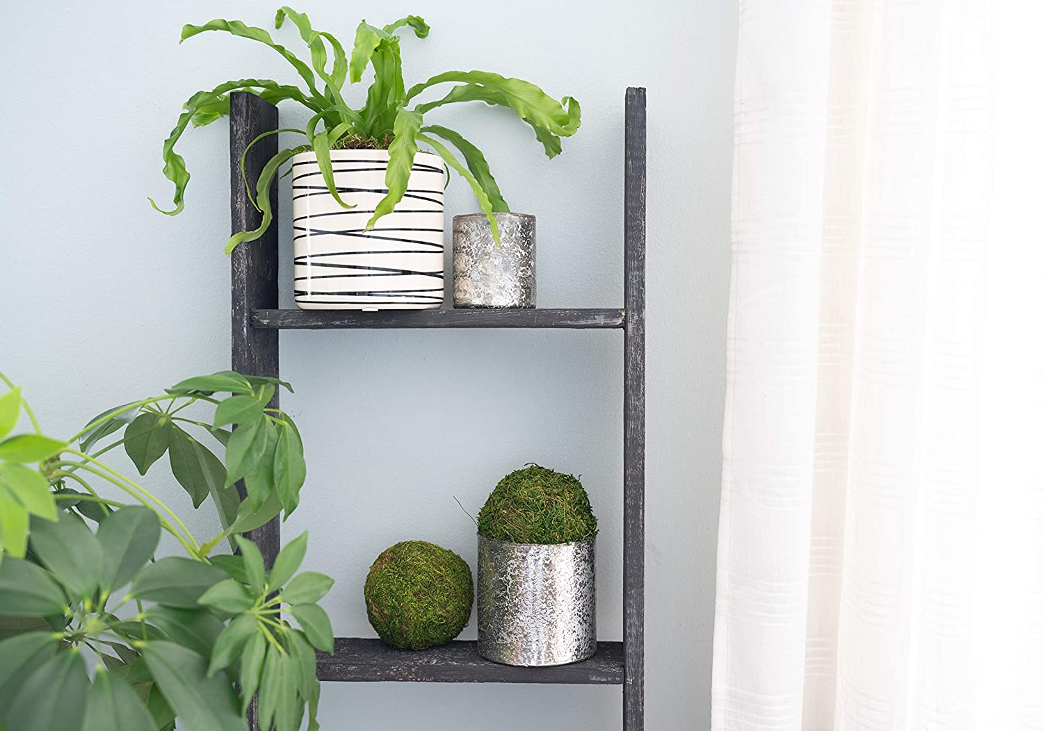 Rustic wooden decorative ladder