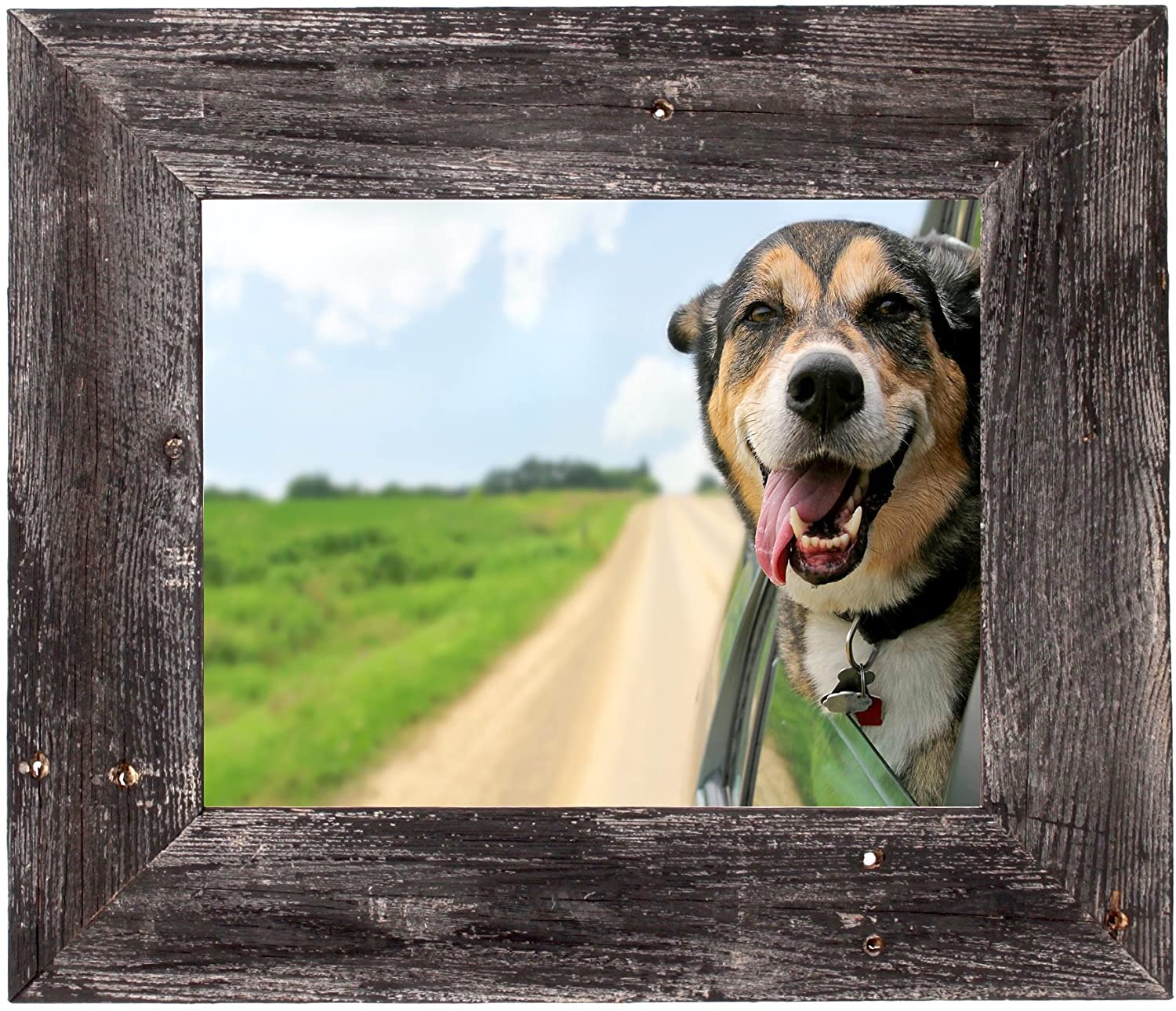 BarnwoodUSA Farmhouse Picture Frame with 3 Inch Wide Frame, 100% Reclaimed Wood | Smokey Black