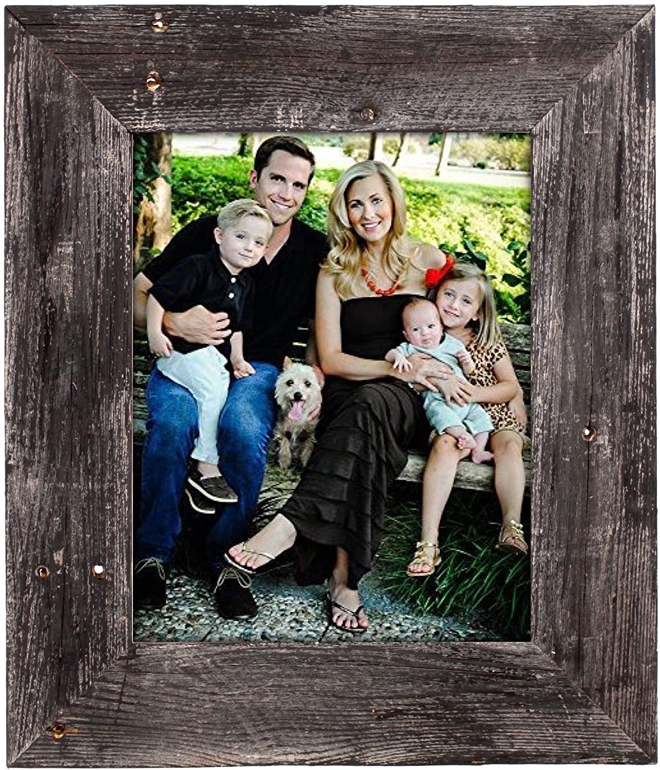 BarnwoodUSA Farmhouse Picture Frame with 3 Inch Wide Frame, 100% Reclaimed Wood | Smokey Black